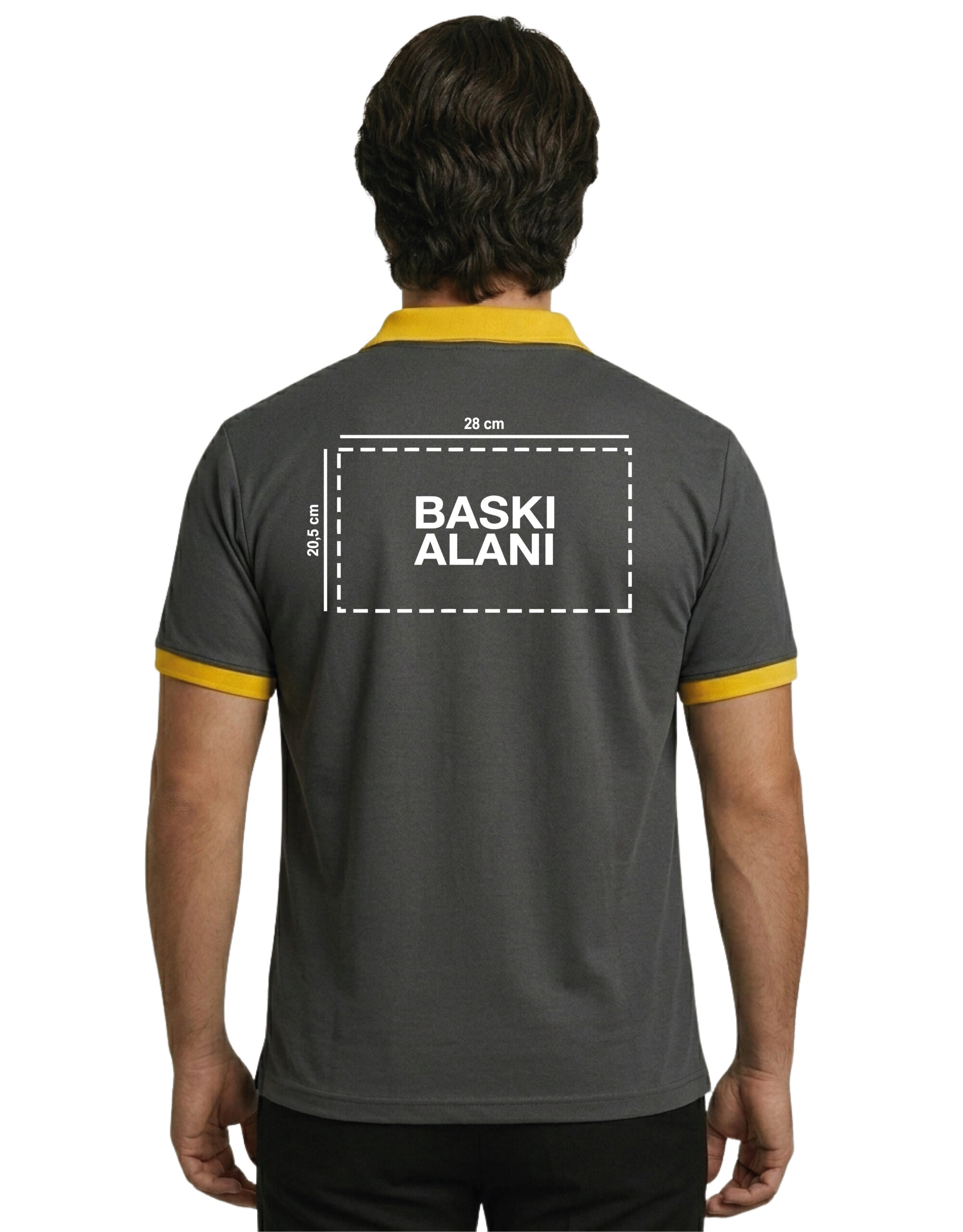 Logo Baskılı Füme Sarı Detaylı Polo Yaka Tişört - Görsel 6