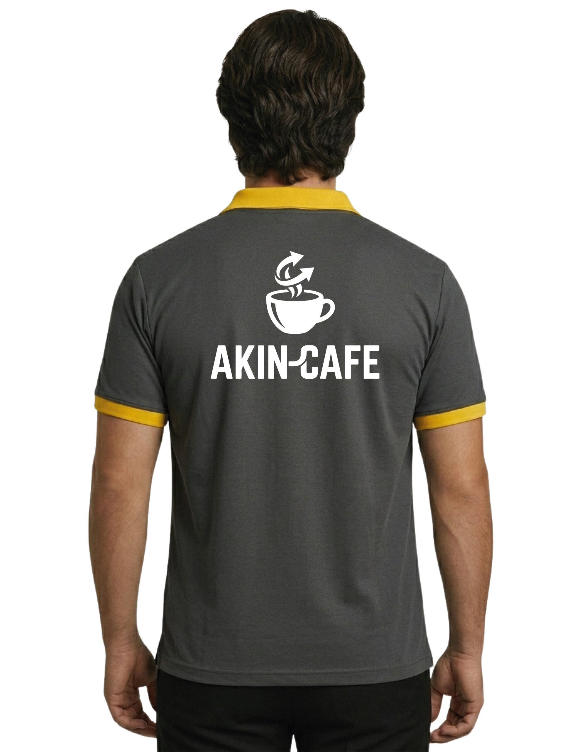 Logo Baskılı Füme Sarı Detaylı Polo Yaka Tişört - Görsel 7