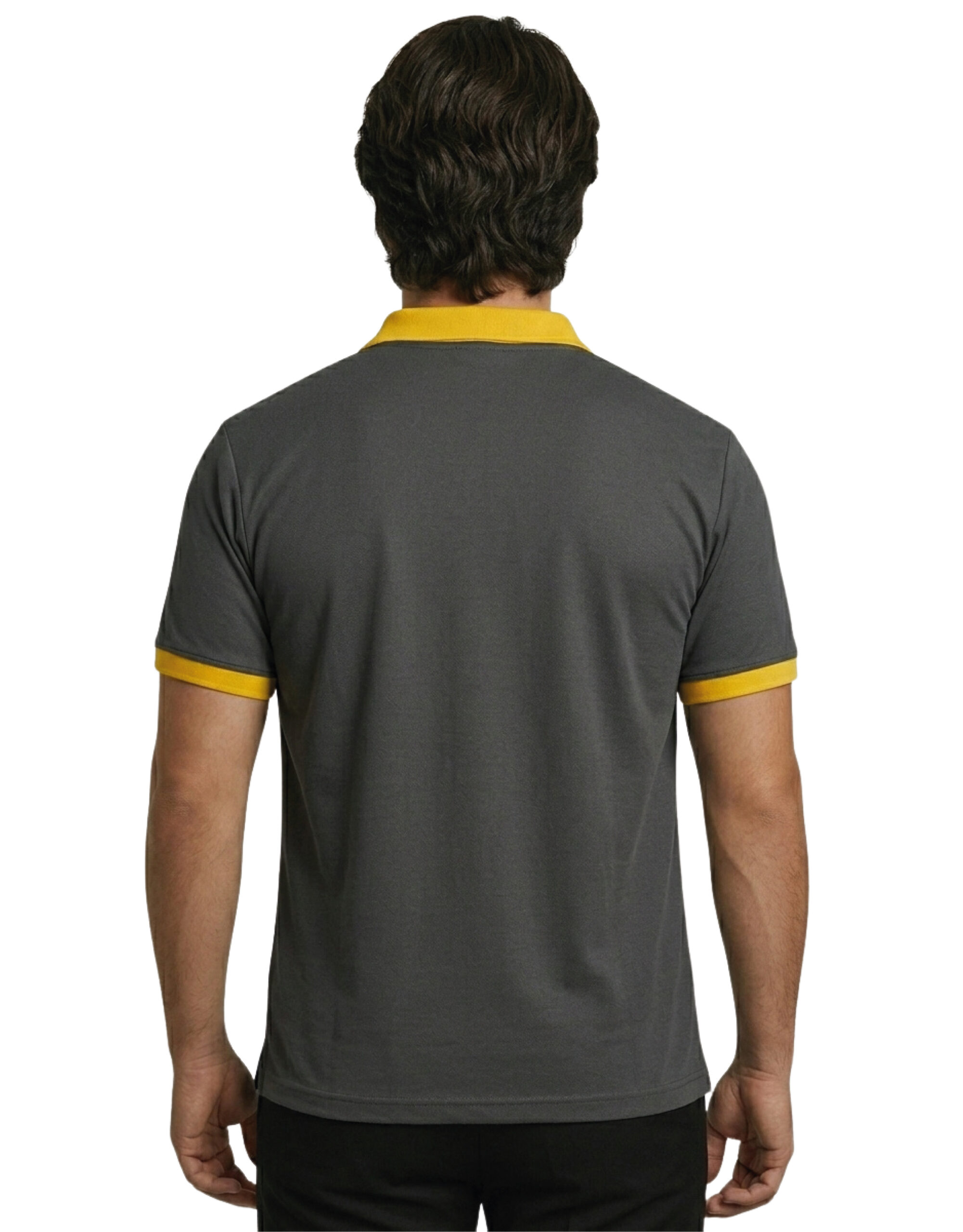 Logo Baskılı Füme Sarı Detaylı Polo Yaka Tişört - Görsel 9
